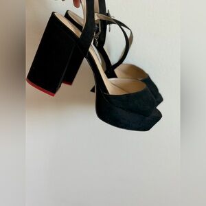 Armani Exchange High Heel Black Sandals- Women's 7